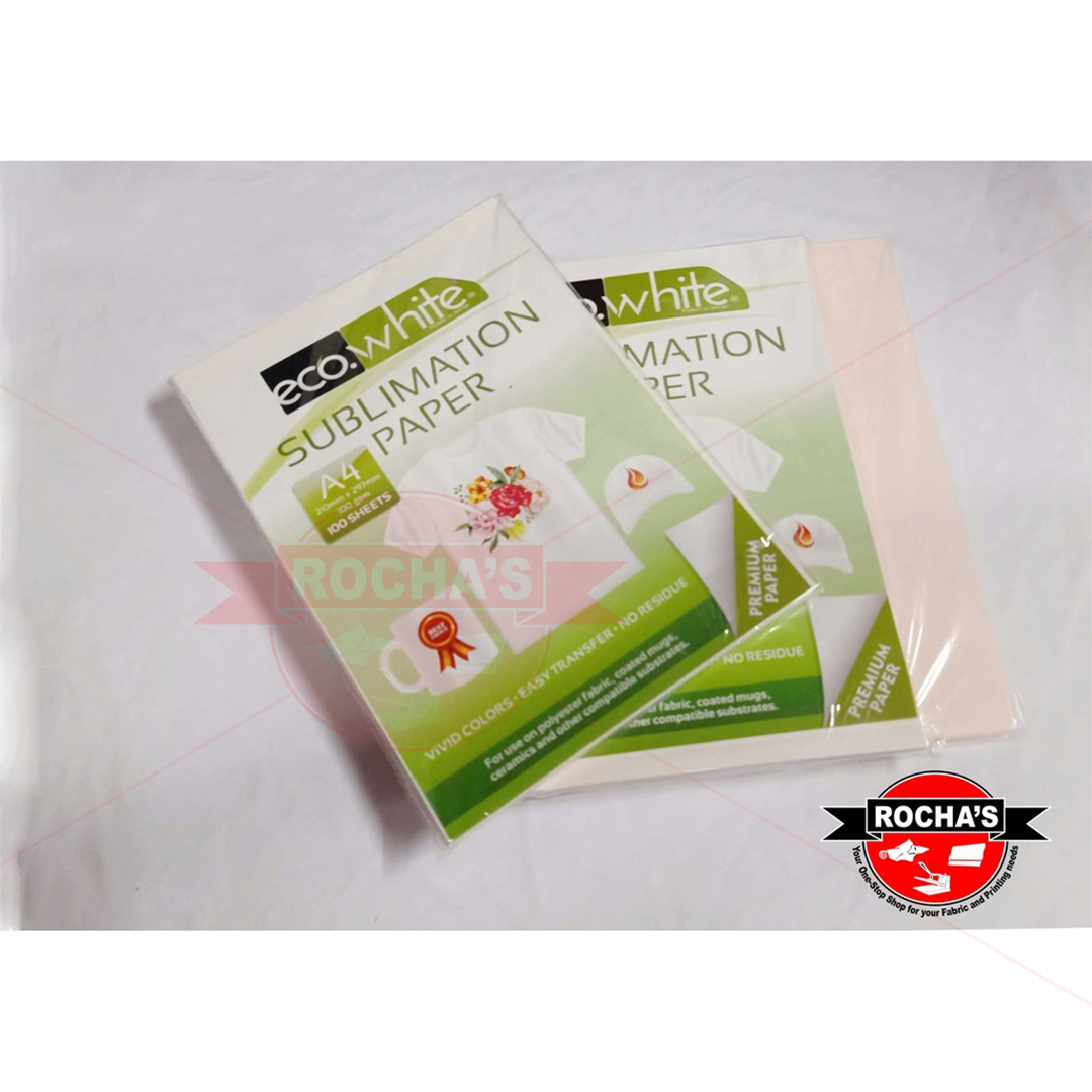 ECOWHITE SUBLIMATION PAPER A4 SIZE - PER 100 PCS