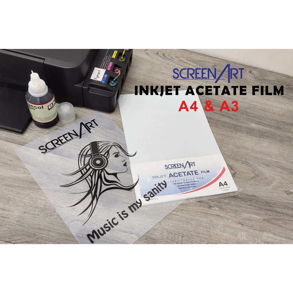 [SCREEN ART] INKJET ACETATE FILM A4 SIZE PER PACK (SCREEN PRINTING