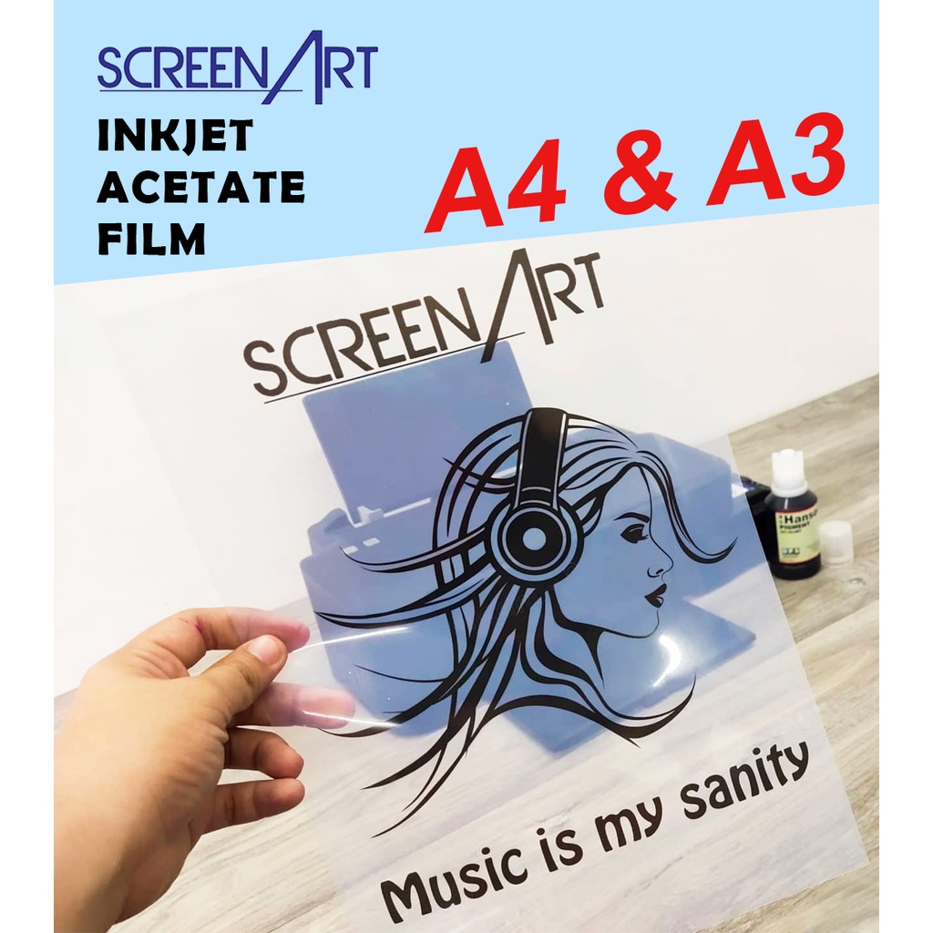 [SCREEN ART] ACETATE INKJET FILM A3 SIZE - PER PACK (SCREEN PRINTING)